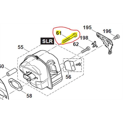 [908.305.405] Vis torx Dolmar m5x40 échappement PS6400 - PS7310 - PS7910, 908305405, 908.305.405