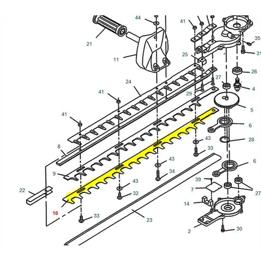 [063-107] Lame inférieur taille haies Robin ht171 60cm