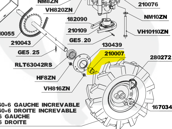 [210007] Buselure épaisseur de roue Roques et Lecoeur rl210-rl115