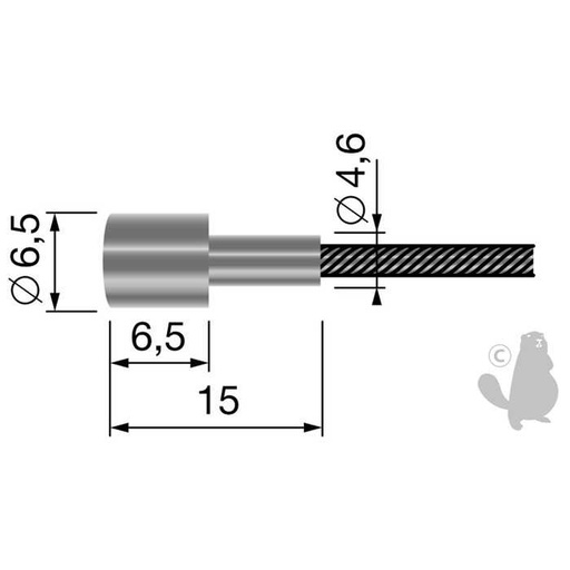 [630-5685] Cà¢ble souple 19 fils à  embout cylindrique étagé. L totale:2500mm - diam : ext: 2 5mm., 6305685, 630-5685