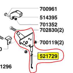 [521729] Cable commande de gaz ALKO t16-102