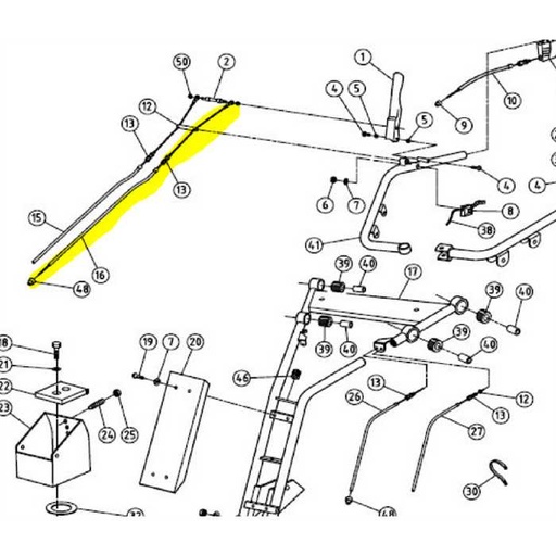 [AC-PTG047600] Cable frein traction débroussailleuse a fléaux ACTIVE ac842pro 6955, PTG047600, ACPTG047600, 0PTG047600