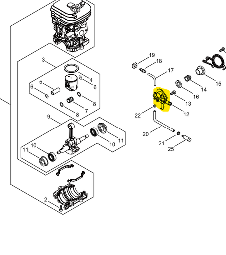 [C022-000010] Pompe à huile echo cs4510es, C022-000010, C022000010, ECC022000010