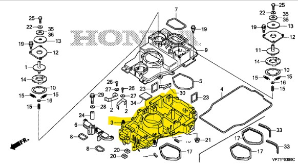 [50101-VP7-D10] Cadre inférieur Honda Miimo 310-520